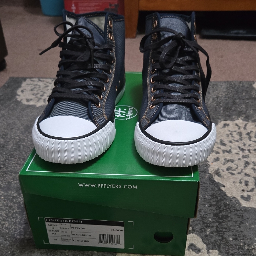P.F. Flyers High-Top Sneakers In Denim